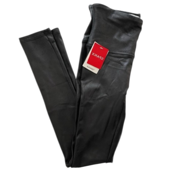 NWT - SPANX - Black Faux Leather Leggings - Size Small - ShapeWear - Minimalist - Picture 7 of 10